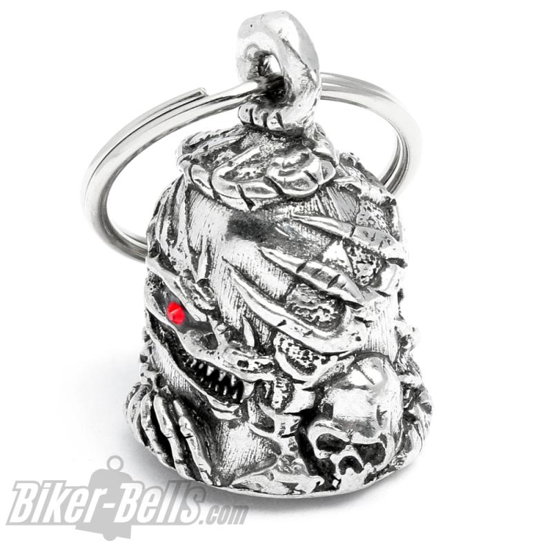 Skelett-Drachen mit roten Augen Detaillierte Motorrad-Glocke Diamond Bravo Bell Skelett-Drachen mit roten Augen Detaillierte Motorrad-Glocke Diamond Bravo Bell