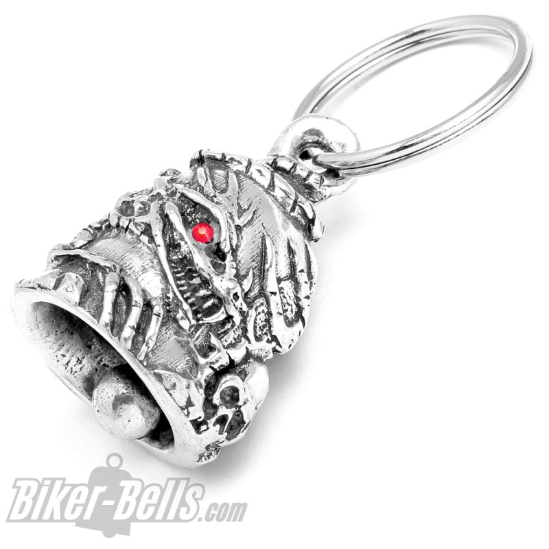 Skelett-Drachen mit roten Augen Detaillierte Motorrad-Glocke Diamond Bravo Bell Skelett-Drachen mit roten Augen Detaillierte Motorrad-Glocke Diamond Bravo Bell