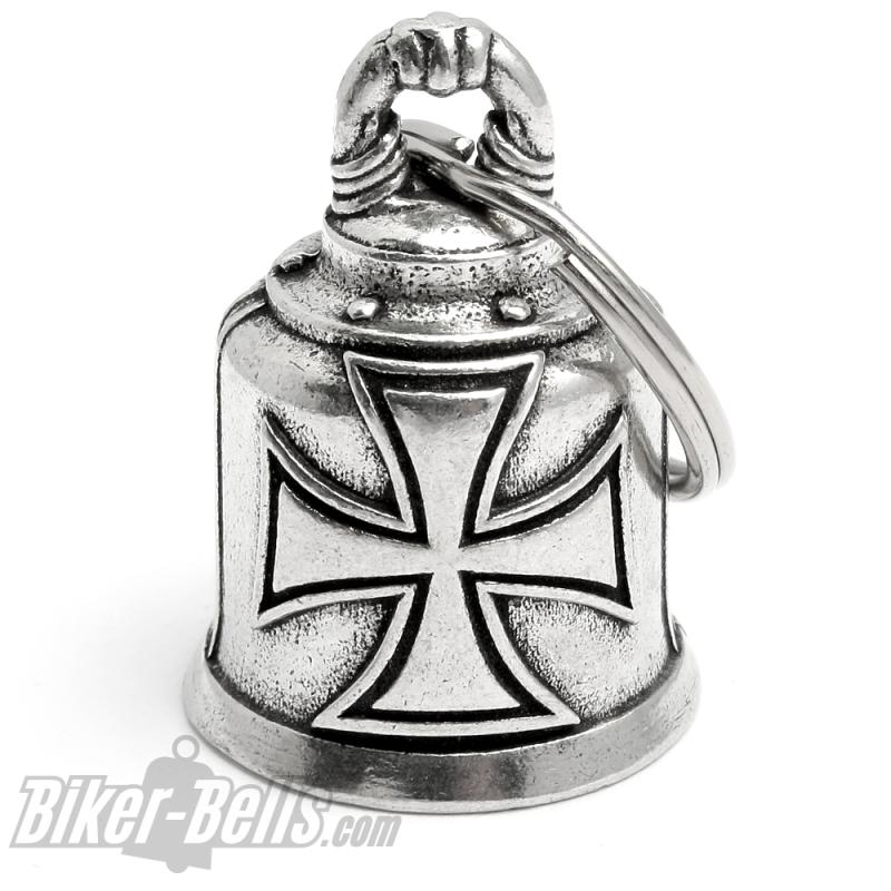 Decorated Biker-Bell with Iron Cross Lucky Charm for Motorcyclists Gift Idea Decorated Biker-Bell with Iron Cross Lucky Charm for Motorcyclists Gift Idea