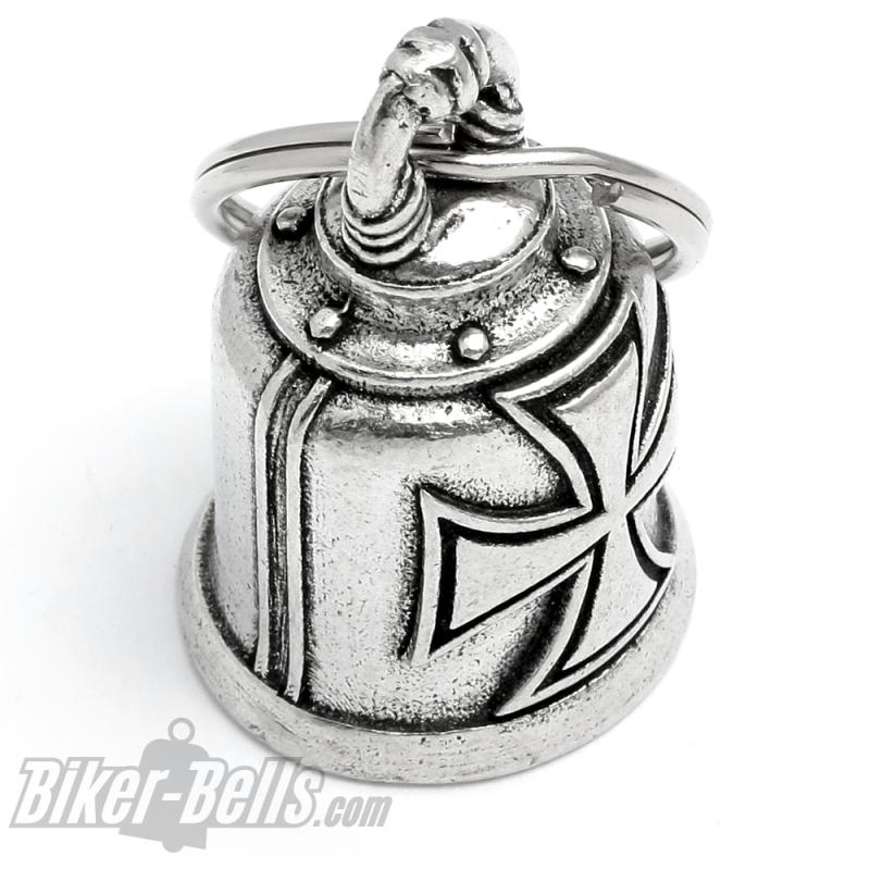 Decorated Biker-Bell with Iron Cross Lucky Charm for Motorcyclists Gift Idea Decorated Biker-Bell with Iron Cross Lucky Charm for Motorcyclists Gift Idea