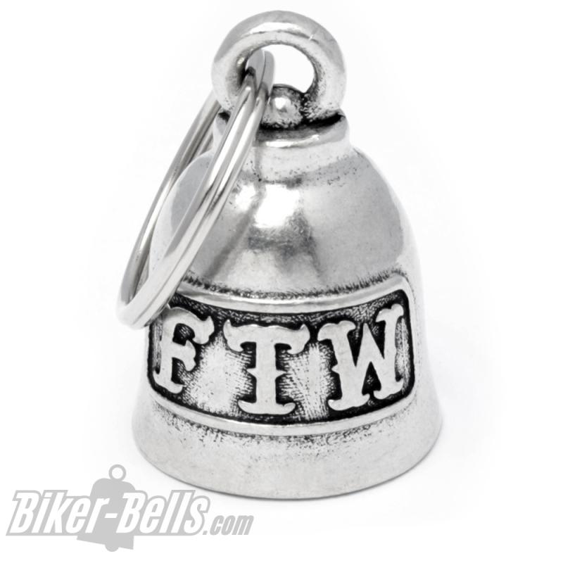 Bravo Bell mit FTW Schriftzug Forever Two Wheels Motorrad Glocke Biker Geschenk