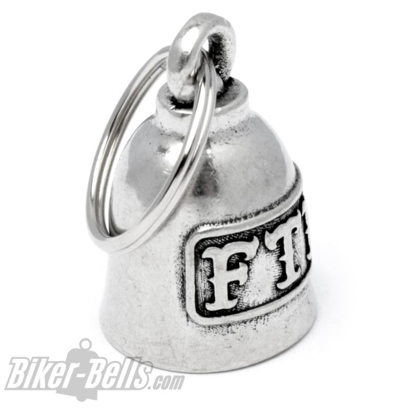 Bravo Bell mit FTW Schriftzug Forever Two Wheels Motorrad Glocke Biker Geschenk