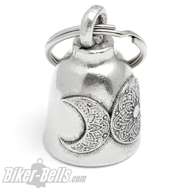 Mond Biker-Bell Symbol der Mondgöttin Drei Monde Motorrad Glücksbringer Geschenk Mond Biker-Bell Symbol der Mondgöttin Drei Monde Motorrad Glücksbringer Geschenk