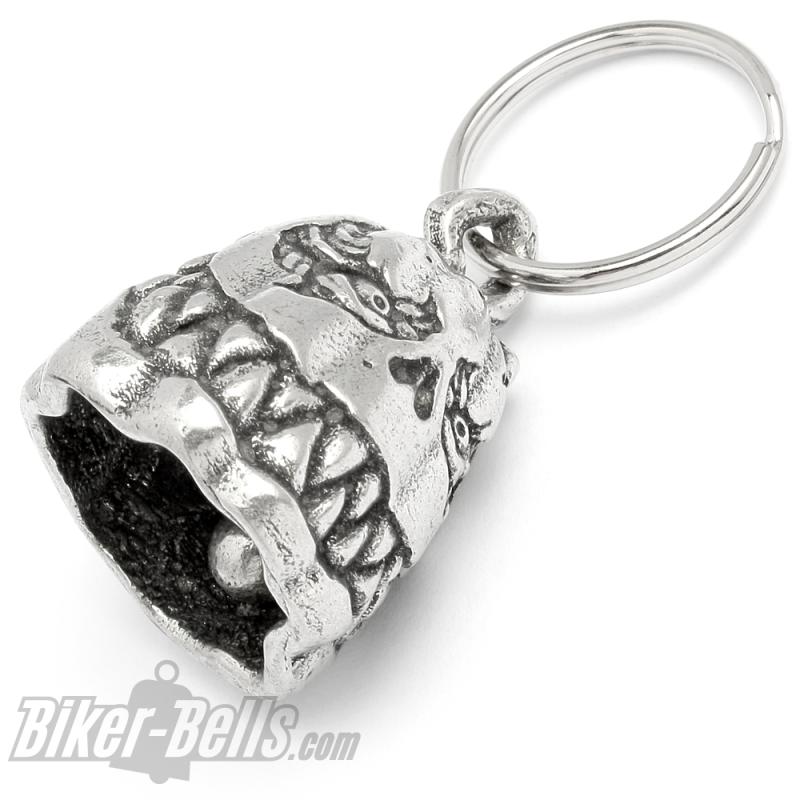 3D Gruseliger Halloween-Kürbis Biker-Bell Gremlin-Schreck Motorrad Schutzamulett
