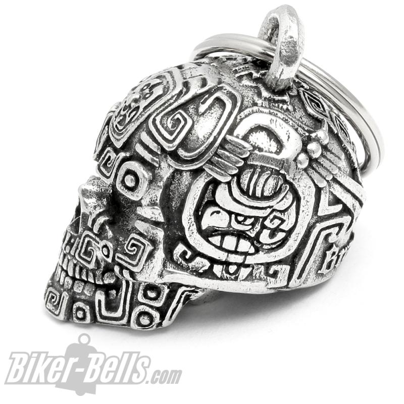 3D Maya Inka Azteken Totenkopf Biker-Bell Motorradfahrer Glücksbringer Geschenk 3D Maya Inka Azteken Totenkopf Biker-Bell Motorradfahrer Glücksbringer Geschenk