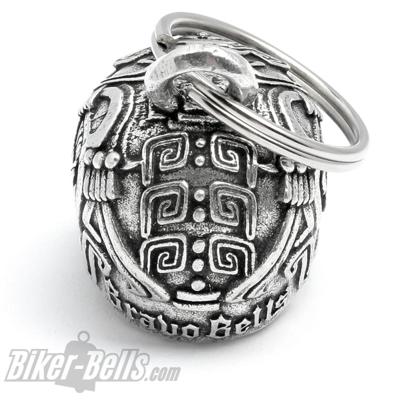 3D Maya Inka Azteken Totenkopf Biker-Bell Motorradfahrer Glücksbringer Geschenk 3D Maya Inka Azteken Totenkopf Biker-Bell Motorradfahrer Glücksbringer Geschenk