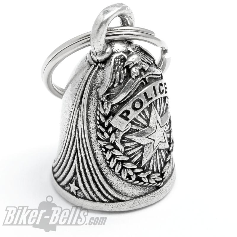 Police Biker-Bell with Star, Laurels an Eagle Motorcyclist Lucky Charm Gift Police Biker-Bell with Star, Laurels an Eagle Motorcyclist Lucky Charm Gift
