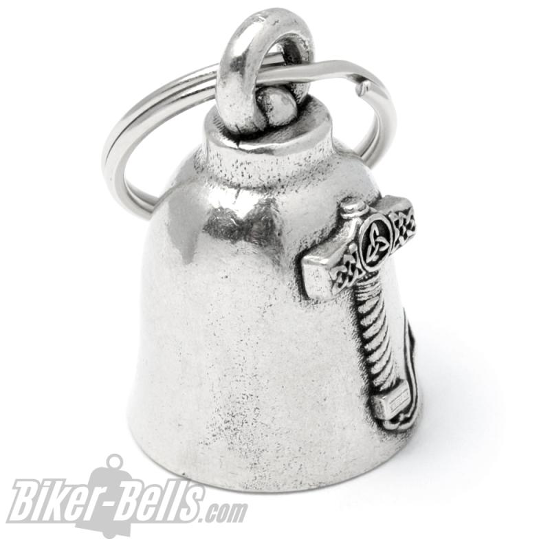 Biker Bell with Thor's Hammer Mjölnir Lucky Charm for Motorcyclist Gift Biker Bell with Thor's Hammer Mjölnir Lucky Charm for Motorcyclist Gift