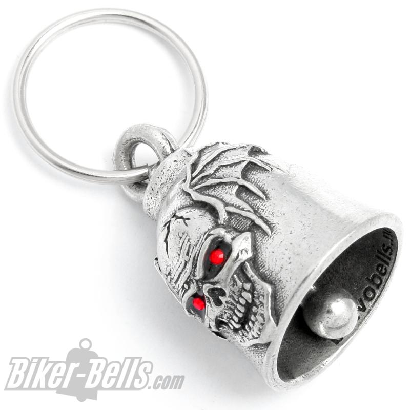 Dämon mit roten Augen und Flügel Totenkopf Diamond Biker-Bell Motorrad Geschenk Dämon mit roten Augen und Flügel Totenkopf Diamond Biker-Bell Motorrad Geschenk