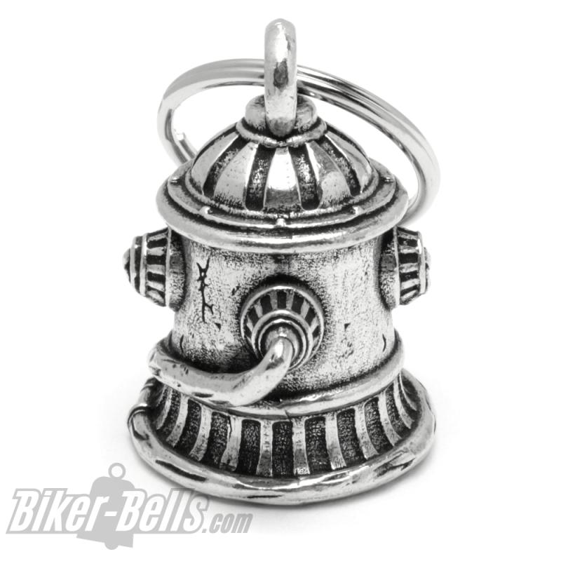 Feuerwehr Biker-Bell 3D Hydrant mit Emblem Brandwache Biker Glücksbringer Glocke