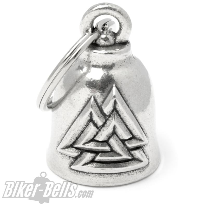 Motorrad-Glocke mit Valknut Zeichen gefallener Wikinger-Krieger Bikerbell Geschenk