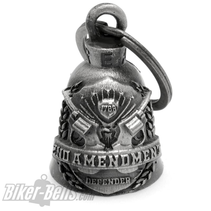 2nd Amendment Defender USA Waffengesetz Biker-Bell Motorrad Glücksbringer Glocke