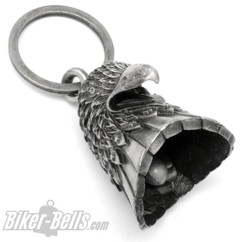 3D American Eagle Biker-Bell Eagle with Stars & Stripes Motorcycle Rider Lucky Charm