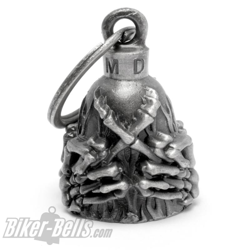Biker-Bell mit überkreuzten Mittelfingern Fuck Stinkefinger Motorradfahrer Geschenk