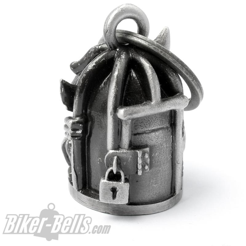Gremlin bricht aus Käfig aus 3D Biker-Bell Motorrad Schutz Glocke Glücksbringer Gremlin bricht aus Käfig aus 3D Biker-Bell Motorrad Schutz Glocke Glücksbringer