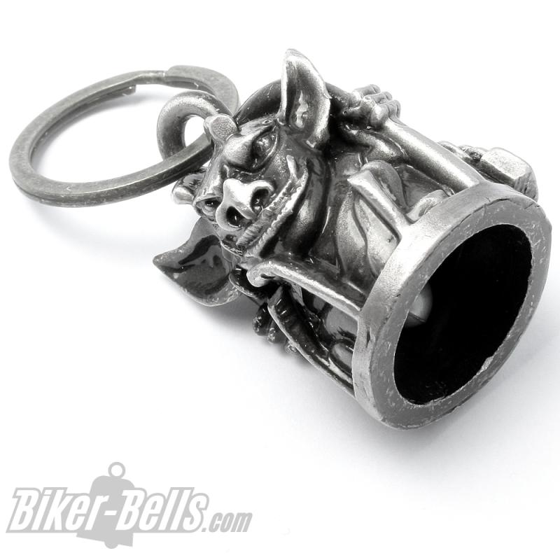 Gremlin breaks out of cage 3D Biker Bell Motorcycle Protection Bell Lucky Charm