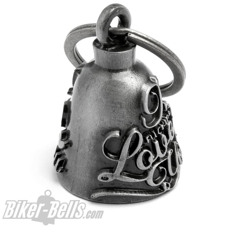 I (fucking) Love You Biker-Bell dunkelgrau mit Spruch Motorradfahrer Liebe Geschenk