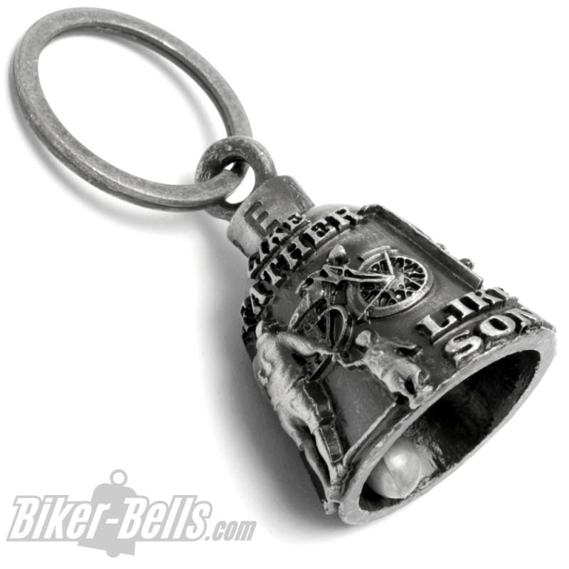 Like Father Like Son Biker Bell Father's Day Gift Idea Motorcyclist Lucky Charm