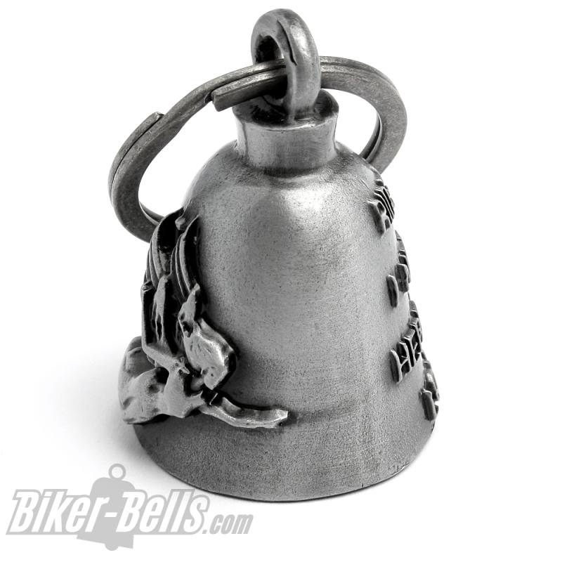 "Ride Safely I Need You Here With Me" Schutzengel Biker-Bell Motorrad Glücksbringer