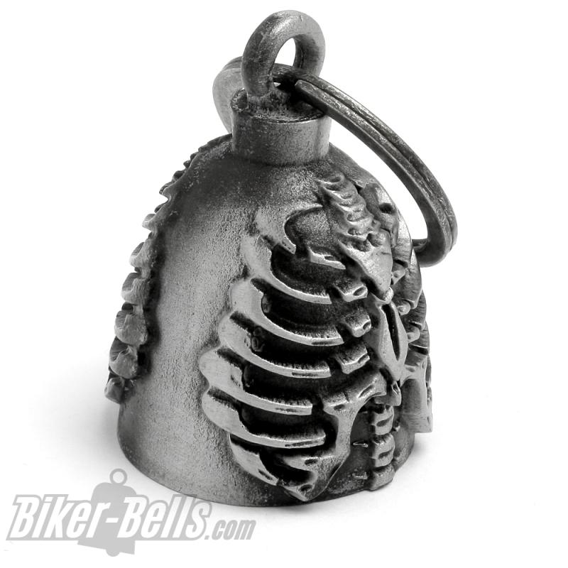 Skelett Biker-Bell Brustkorb Knochen Motorrad-Glocke Glücksbringer Geschenk Skelett Biker-Bell Brustkorb Knochen Motorrad-Glocke Glücksbringer Geschenk