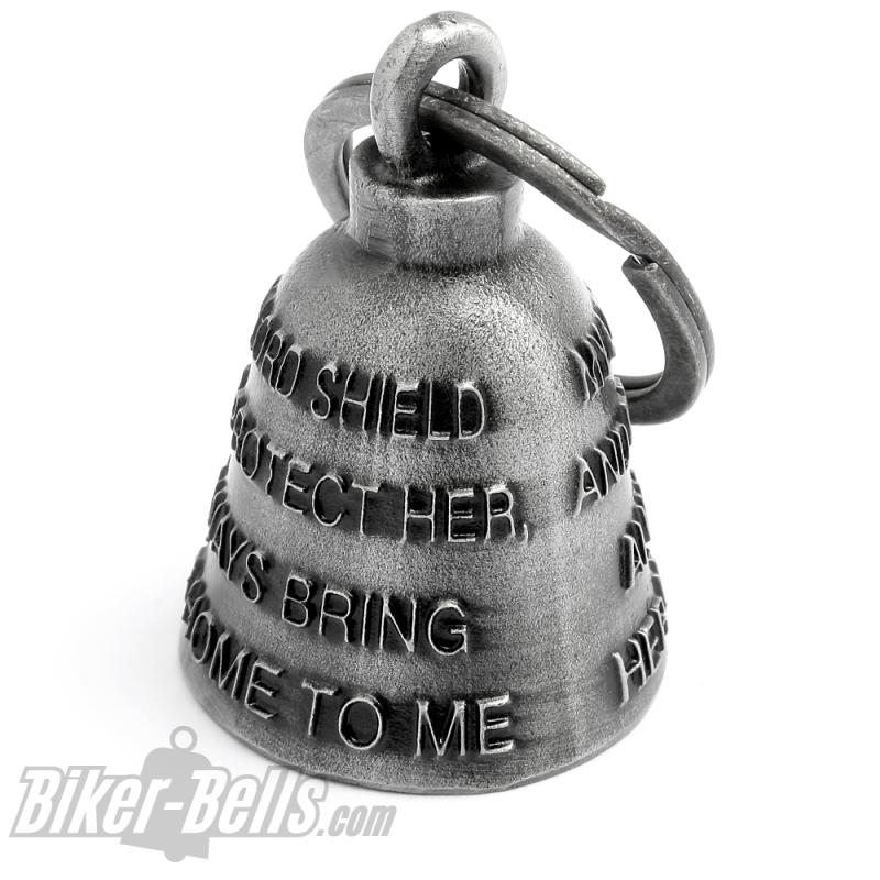 "My Lord Shield And Protect Her, Always Bring Her Home To Me" Motorrad Glocke
