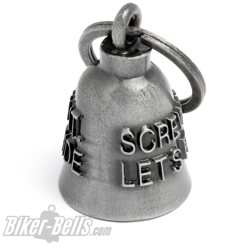 "Screw It, Let's Ride" Biker-Bell Motorrad Glücksbringer Schutzengel Geschenkidee