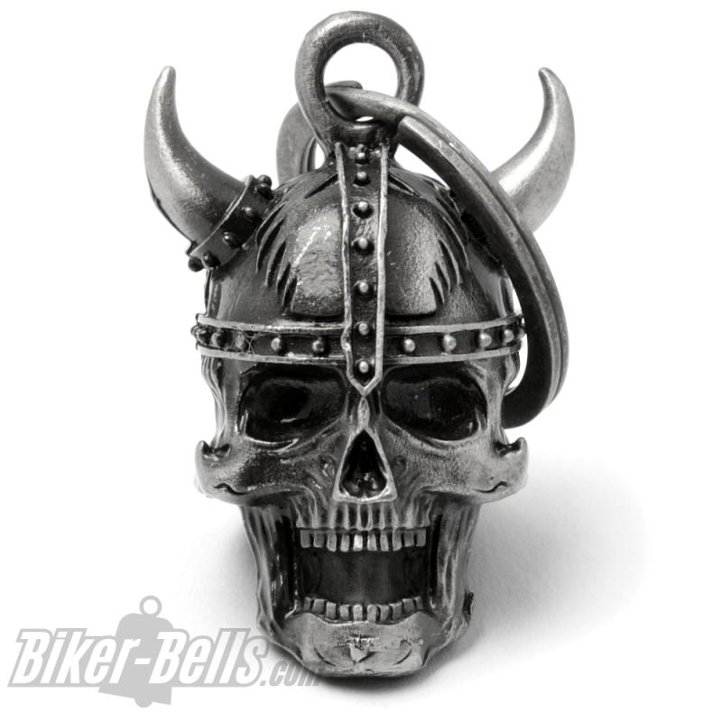 3D Viking Skull Motorcycle Bell Nordmann Helmet with Horns Lucky Charm Dream Bell