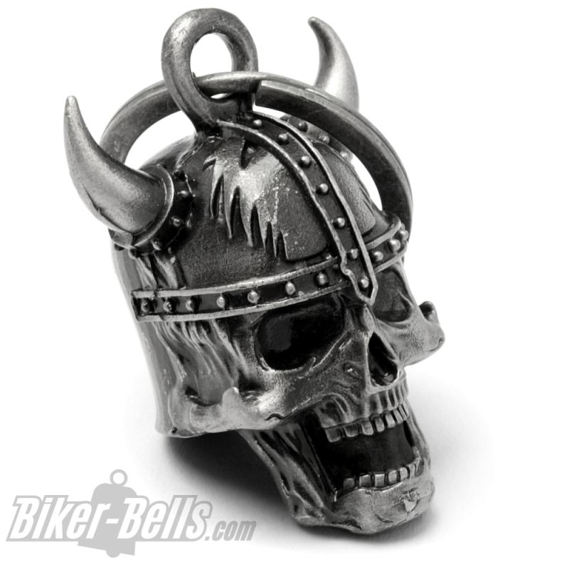 3D Viking Skull Motorcycle Bell Nordmann Helmet with Horns Lucky Charm Dream Bell