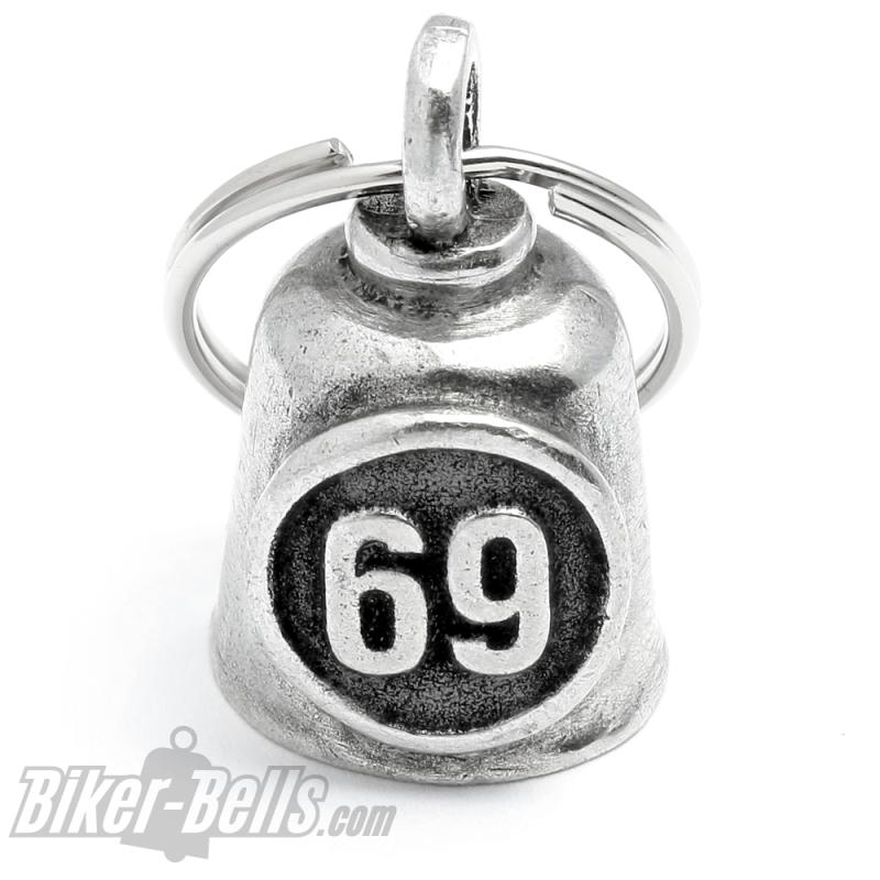 69 Gremlin Bell Motorrad-Glocke mit Zahl Neunundsechzig Glücksbringer Biker-Bell
