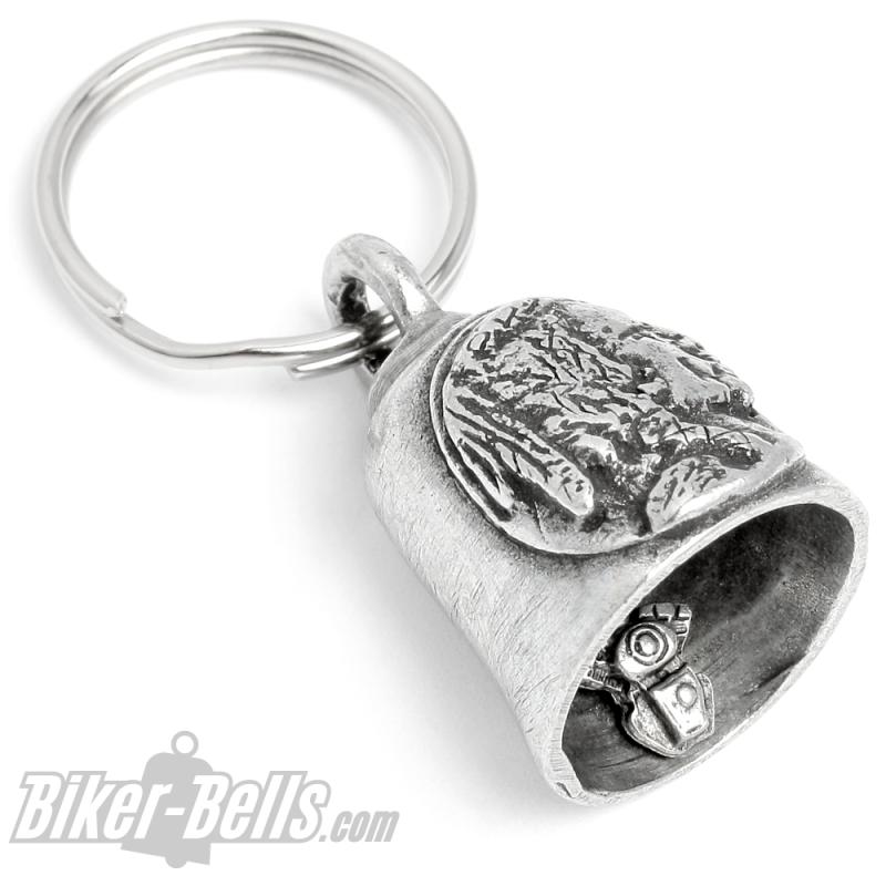 Indian Head Nickel Gremlin Bell Motorrad Glücksbringer mit stolzem Indianer Kopf
