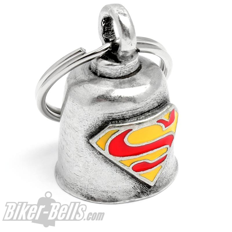 Superman Biker-Bell Glücksbringer Glocke für Superhelden Gremlin Bell Geschenk