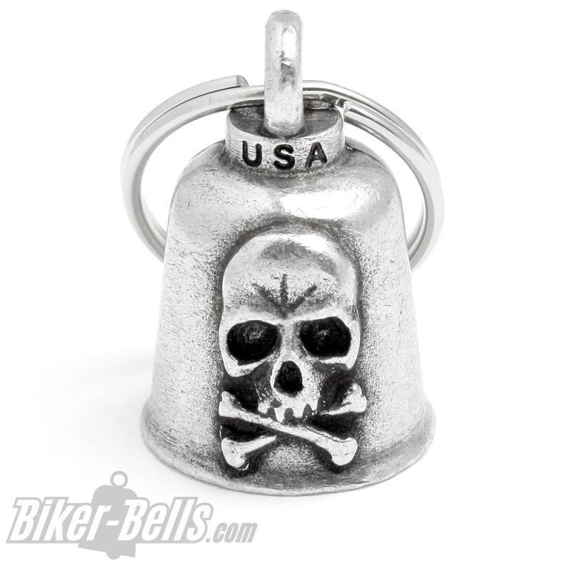 Totenkopf Gremlin Bell mit gekreuzten Knochen Motorrad-Glocke Glücksbringer Geschenk Totenkopf Gremlin Bell mit gekreuzten Knochen Motorrad-Glocke Glücksbringer Geschenk