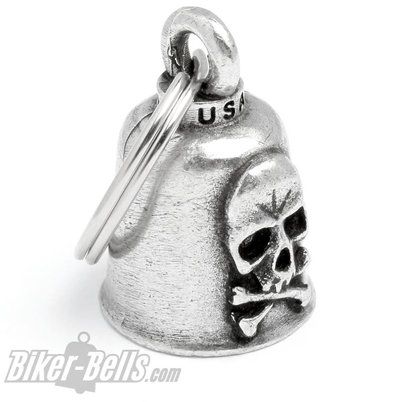 Totenkopf Gremlin Bell mit gekreuzten Knochen Motorrad-Glocke Glücksbringer Geschenk Totenkopf Gremlin Bell mit gekreuzten Knochen Motorrad-Glocke Glücksbringer Geschenk