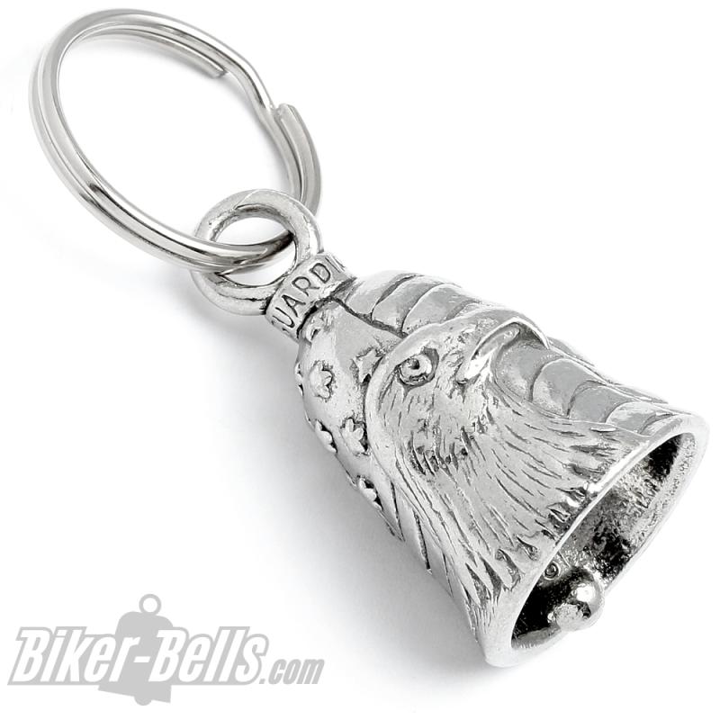 Patriotische Guardian Bell mit Adlerkopf vor USA-Flagge Stars and Stripes Geschenk