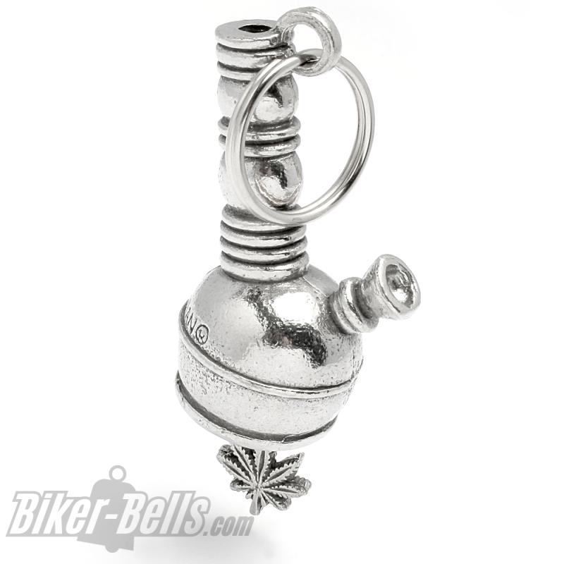 3D Bong Guardian Bell Wasserpfeife Motorrad Glücksbringer Glocke mit Hanfblatt