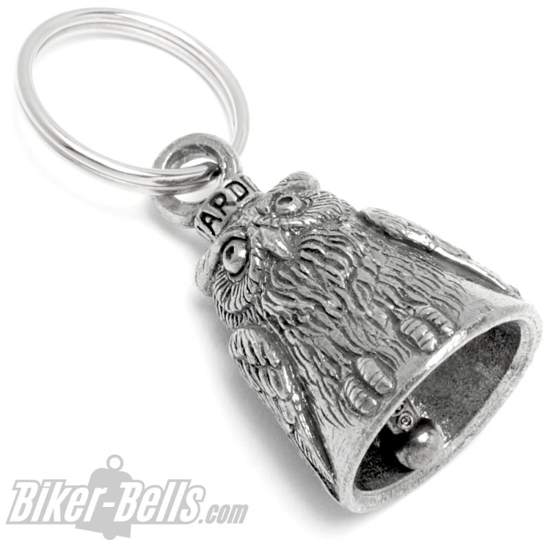 Guardian Bell with detailed Owl Motorcycle Lucky Charm Bells