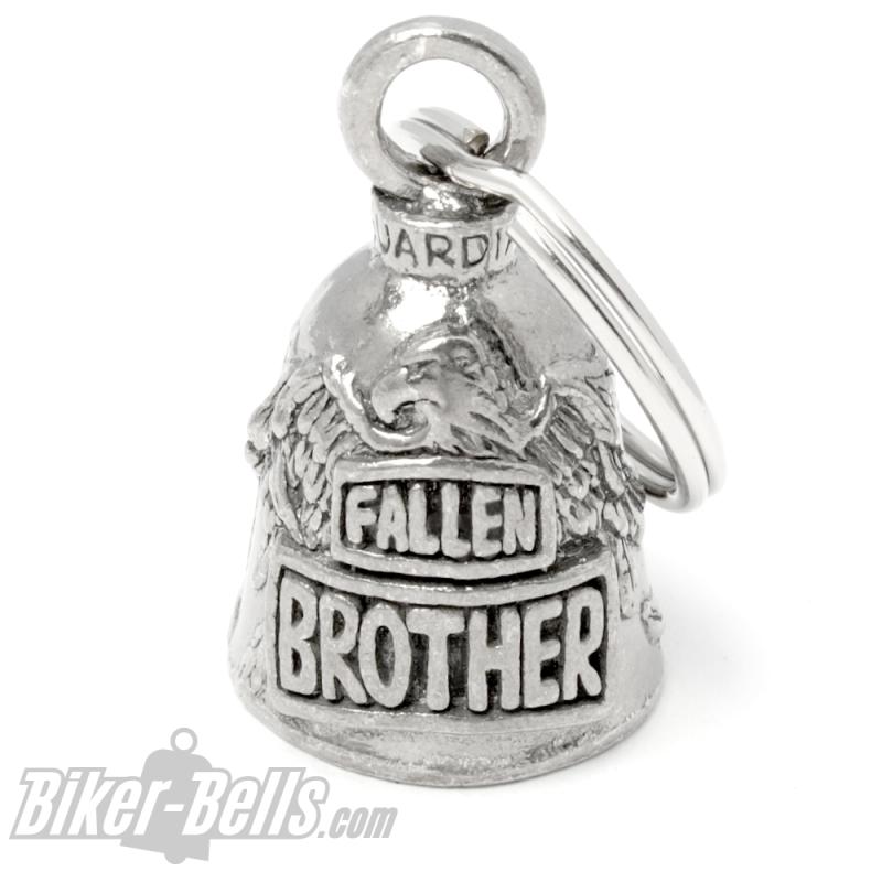 Fallen Brother Guardian Bell as a Keepsake Eagle has left Feathers Biker Gift