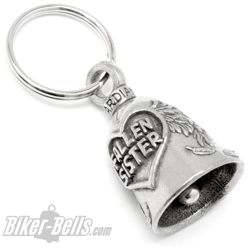 Fallen Sister Guardian Bell as a keepsake heart with wings motorcycle bell gift Fallen Sister Guardian Bell as a keepsake heart with wings motorcycle bell gift