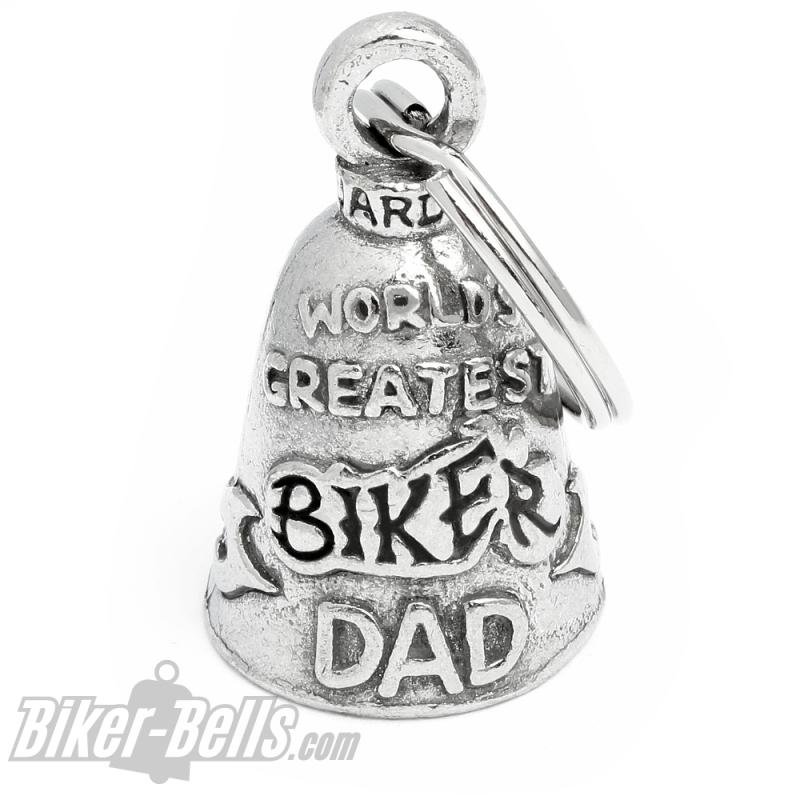 "World's Greatest Biker Dad" Guardian Bell Vater Tag Glücksbringer Geschenk für Papa "World's Greatest Biker Dad" Guardian Bell Vater Tag Glücksbringer Geschenk für Papa