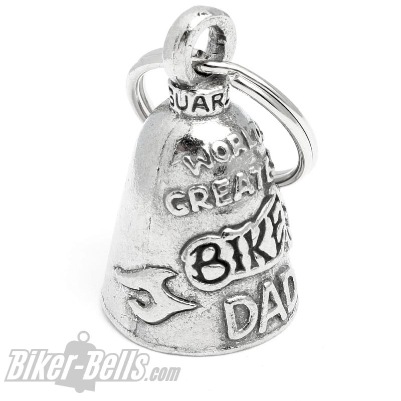 "World's Greatest Biker Dad" Guardian Bell Vater Tag Glücksbringer Geschenk für Papa "World's Greatest Biker Dad" Guardian Bell Vater Tag Glücksbringer Geschenk für Papa