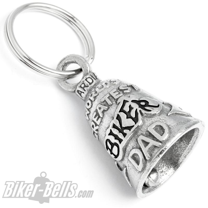 "World's Greatest Biker Dad" Guardian Bell Vater Tag Glücksbringer Geschenk für Papa "World's Greatest Biker Dad" Guardian Bell Vater Tag Glücksbringer Geschenk für Papa