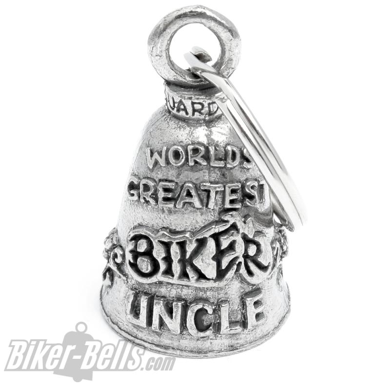 "World's Greatest Biker Uncle" Biker-Bell Motorrad Glücksbringer Glocke Geschenk "World's Greatest Biker Uncle" Biker-Bell Motorrad Glücksbringer Glocke Geschenk
