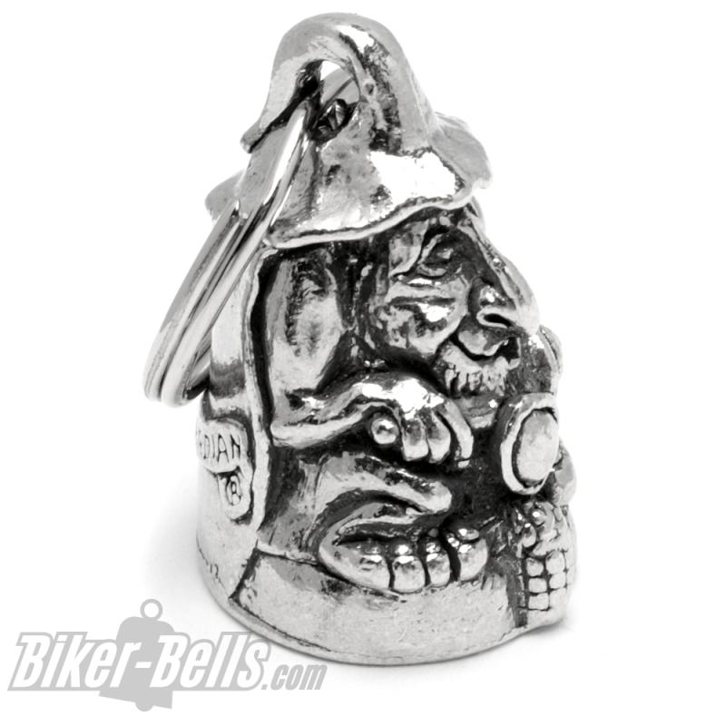 Guardian Bell mit Gremlin auf Motorrad Glücksbringer Glocke Biker Geschenkidee