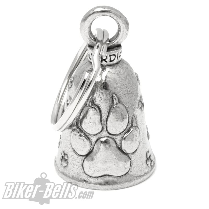 Guardian Bell mit Hunde-Pfote Wolfs-Pfote Hund Wolf Motorrad Glücksbringer Glocke