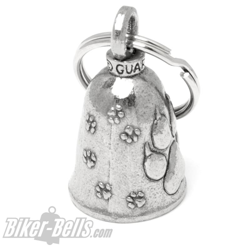 Guardian Bell mit Hunde-Pfote Wolfs-Pfote Hund Wolf Motorrad Glücksbringer Glocke