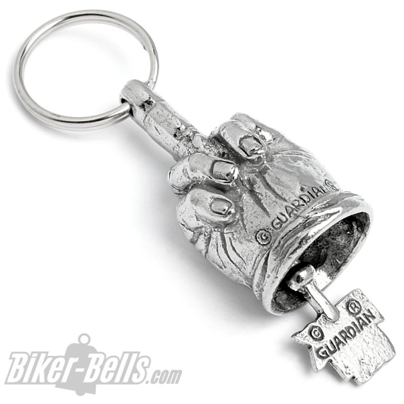Fuck Off Mittelfinger Guardian Bell Motorradfahrer Glücksbringer Biker Geschenk