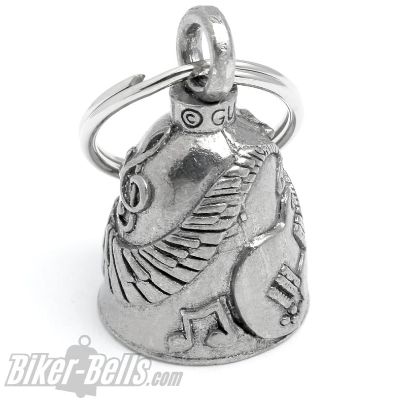 Music Guardian Bell with Guitar Piano Clef Musical Notes Lucky Charm Biker Gift Music Guardian Bell with Guitar Piano Clef Musical Notes Lucky Charm Biker Gift