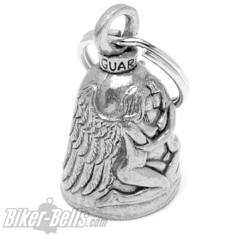 Angel & Devil Kissing Biker Bell Good and Evil Motorcycle Lucky Charm Gift