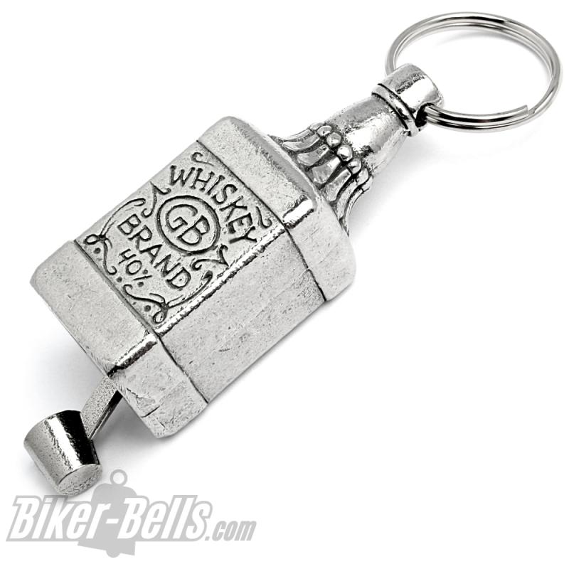 Whiskey Flasche Guardian Bell Glücksbringer für Motorradfahrer Moonshine Feuerwasser