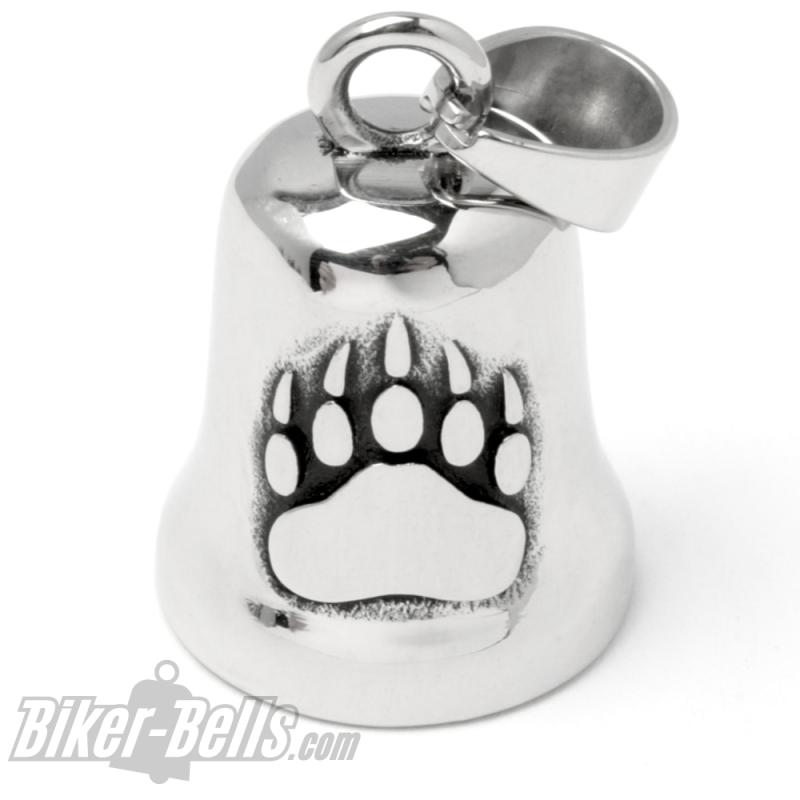 Road Bell with Bear Paw made of High Quality Stainless Steel Biker Lucky Bell Bear Totem